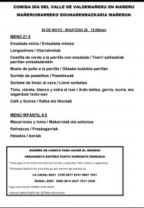 MENUS DIA DEL VALLE